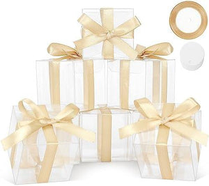 60 Pcs Clear Favor Boxes, Mini Transparent Cube Macaron Boxes Candy Boxes for Wedding Favors Baby Shower - Lasercutwraps Shop