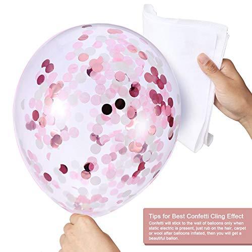 Pink Confetti White Balloons, 50pcs 12 inch Latex Balloons for Birthday Party Decorations - Lasercutwraps Shop