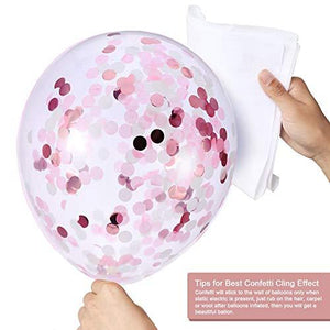 Pink Confetti White Balloons, 50pcs 12 inch Latex Balloons for Birthday Party Decorations - Lasercutwraps Shop