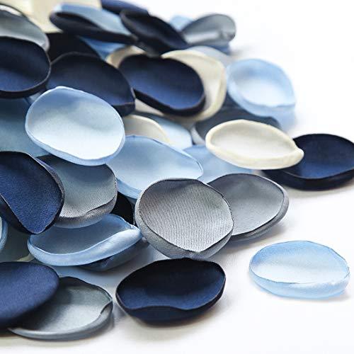 300pcs Silk Rose Petals Dusty Blue Navy Flower Petals for Wedding Flower Girl Basket - Lasercutwraps Shop