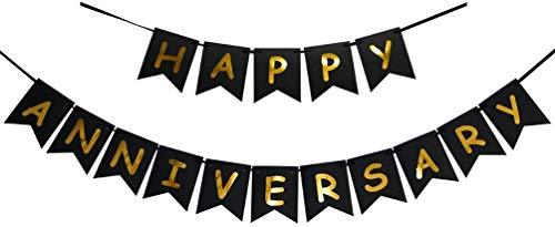 Happy Anniversary Banner Party Hanging Paper Fans Decoration for Birthday Wedding Party - Lasercutwraps Shop