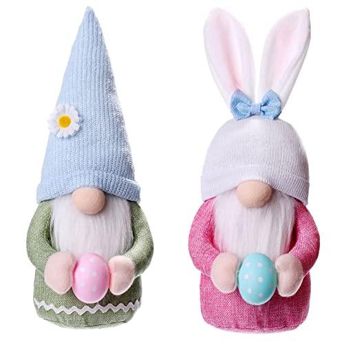 2pcs Easter Bunny Gnome Plush Doll Decoration - 12.59 Inch Handmade Swedish Tomte Spring Dollfor Easter - Lasercutwraps Shop