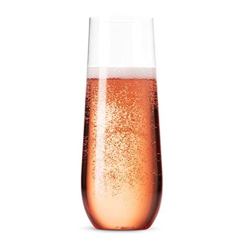 36 Pack Clear Stemless Plastic Champagne Toasting Glasses for Party Decorations - Lasercutwraps Shop