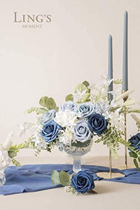 Artificial Flowers 25 Pcs Fake Powder Blue Roses Foam Roses with Stems for DIY Wedding Bouquets Party Home Decor Valentines Day - Lasercutwraps Shop