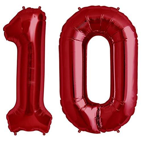 Red Number 10 Balloon, 40 Inch - Lasercutwraps Shop