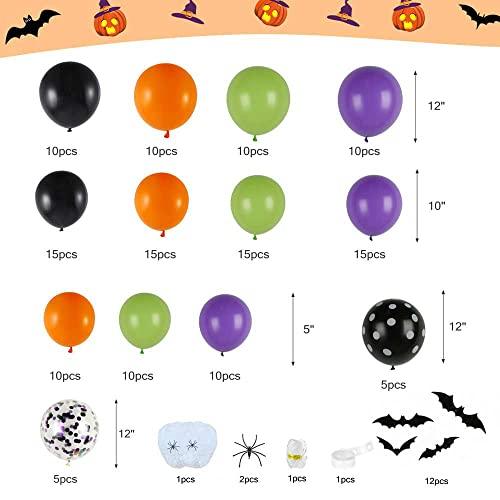 155 Pieces Halloween Balloon Garland Arch Kit for Halloween Party Background Classroom Decoration - Lasercutwraps Shop