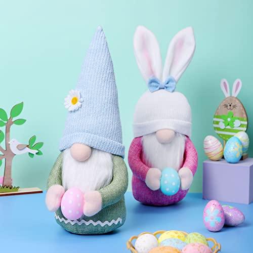 2pcs Easter Bunny Gnome Plush Doll Decoration - 12.59 Inch Handmade Swedish Tomte Spring Dollfor Easter - Lasercutwraps Shop