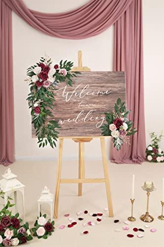 Artificial Wedding Arch Flowers Swag for Wedding Ceremony Sign Floral Decoration - Lasercutwraps Shop