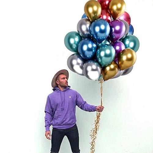 Multicolor Metallic Balloons, 50Pcs Chrome Metal Balloon Assorted Color Latex Party Balloons for Birthday Wedding Anniversary Graduation Baby Shower Party Decorations(12 Inch) - Lasercutwraps Shop