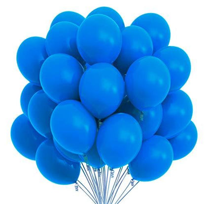 75 Blue Party Balloons 12 Inch Blue Balloons with Matching Color Ribbon for Weddings, Baby Shower, Birthday Parties - Lasercutwraps Shop