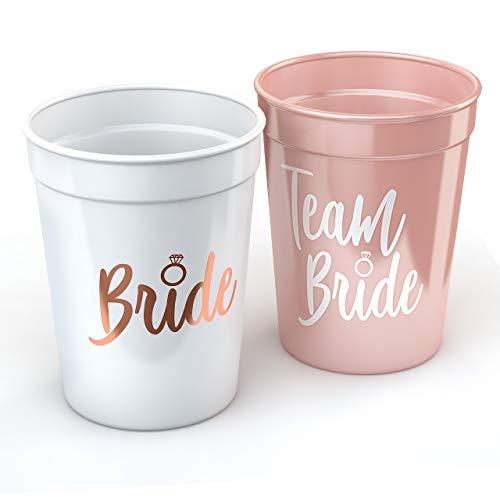 11 Pack Bride & Team Bride Bachelorette Party Cups Bridal Shower Decorations & Party Supplies for The Bride - Lasercutwraps Shop