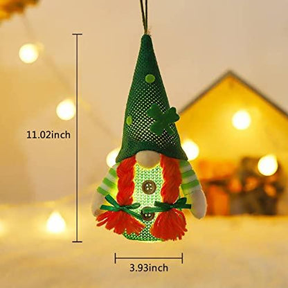 2PCS St Patricks Day Gnome LED Light Up Plush Doll Decoration-Gnomes Decorations for Shelve - Lasercutwraps Shop