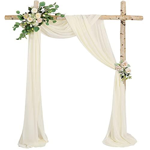 Ivory Wedding Arch Drapes for Wedding Ceremony and Reception - Lasercutwraps Shop