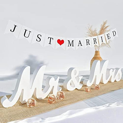 Wedding Decorations Set,Large Mr and Mrs Sign & Just Married Banner - Lasercutwraps Shop