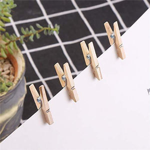 120 Pcs Mini Wood Clothespins,1 Inch Small Craft Wooden Clips with Jute Twine for Photo Wall and DIY Craft. - Lasercutwraps Shop