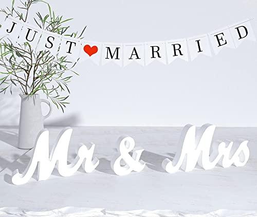 Wedding Decorations Set,Large Mr and Mrs Sign & Just Married Banner - Lasercutwraps Shop