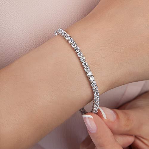 14K Gold Plated Cubic Zirconia Classic Tennis Bracelet | White Gold Bracelets for Women - Lasercutwraps Shop