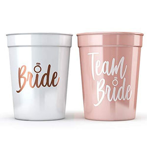 11 Pack Bride & Team Bride Bachelorette Party Cups Bridal Shower Decorations & Party Supplies for The Bride - Lasercutwraps Shop