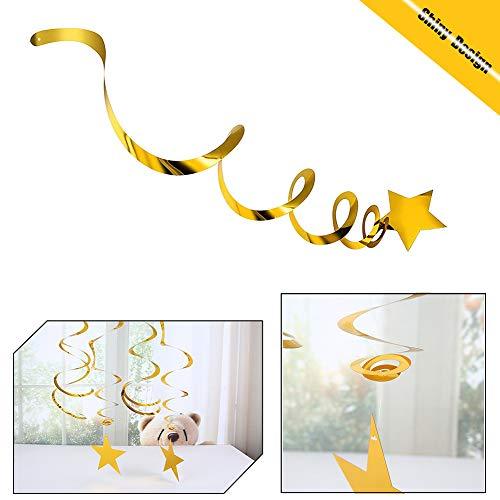 Gold Star Hanging Swirl Decorations,Hanging Gold Party Supplies for Graduation Wedding Baby Shower Decorations,Pack of 30 - Lasercutwraps Shop