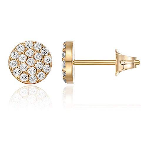 14K Gold /Yellow /Rose Gold Plated Sterling Silver Stud Earrings for Women - Lasercutwraps Shop