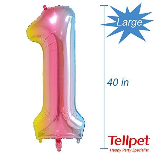 Number 10 Balloons, Rainbow, 40 Inch - Lasercutwraps Shop