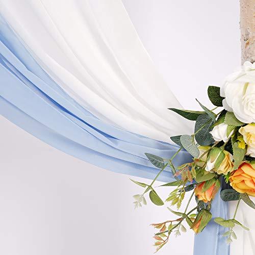 Baby Blue Wedding Arch Draping Fabric 2 Panel Chiffon Fabric Drapery Wedding Ceremony Decorations - Lasercutwraps Shop