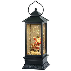 Christmas Snow Globe Lantern with Music, Battery Operated Lighted Swirling Glitter Water Lantern with Timer - Lasercutwraps Shop