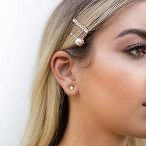 14K Gold Plated 925 Sterling Silver Earrings | Tiny Dot/Triangle Disc Stud Earrings | Yellow Gold Stud Earrings for Women - Lasercutwraps Shop