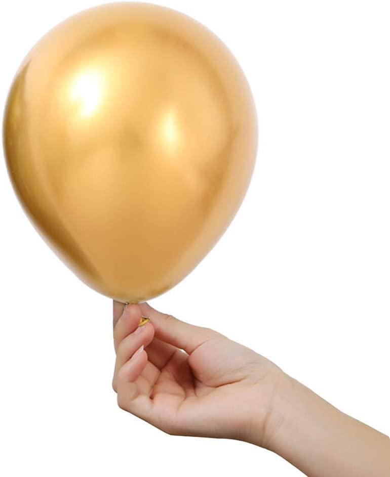 5inch 100pcs Gold Metallic Chrome Latex Balloon Shiny Thicken Balloon for Wedding Graduation Birthday Baby Shower - Lasercutwraps Shop