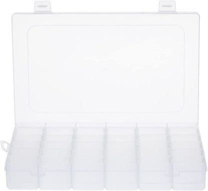 3 Pack Jewelry Organizer Box for Earrings Storage, Clear Plastic with 36 Small Compartment Tray - Lasercutwraps Shop