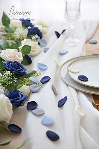 300pcs Silk Rose Petals Dusty Blue Navy Flower Petals for Wedding Flower Girl Basket - Lasercutwraps Shop