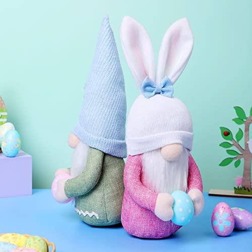 2pcs Easter Bunny Gnome Plush Doll Decoration - 12.59 Inch Handmade Swedish Tomte Spring Dollfor Easter - Lasercutwraps Shop