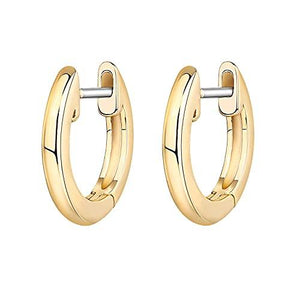 14K Yellow Gold Plated Cuff Earrings Huggie Stud | Small Hoop Earrings for Women - Lasercutwraps Shop