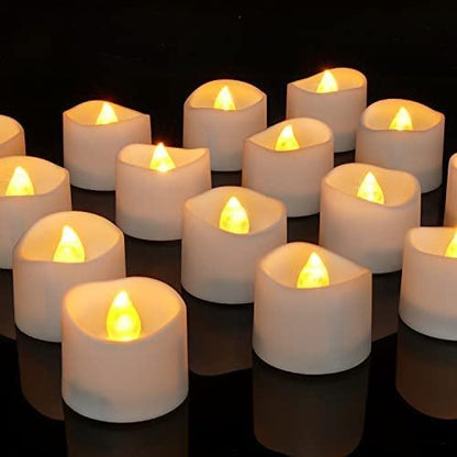 48-Pack Battery Tea Lights Bulk, Long-Lasting Tea Lights Battery Operated, Flameless Flickering Romantic Wedding Candles - Lasercutwraps Shop