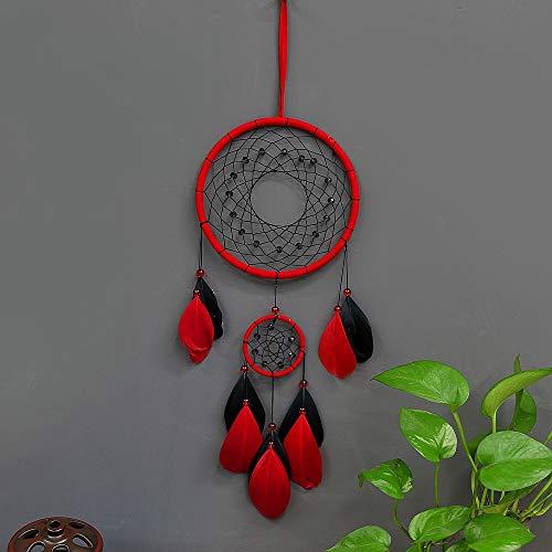 Red Dream Catchers, Dream Catcher for Wall Decor, Traditional Dreamcatcher Red Feather Wall Hanging Decoration - Lasercutwraps Shop