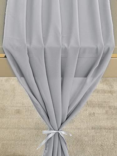 10ft Light Grey Chiffon Table Runner 28x120 Inches Romantic Wedding Runner Sheer Bridal Party Decorations - Lasercutwraps Shop
