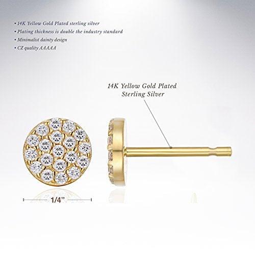 14K Gold /Yellow /Rose Gold Plated Sterling Silver Stud Earrings for Women - Lasercutwraps Shop