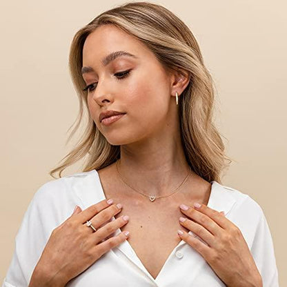 14K Gold Plated Cubic Zirconia Heart Necklace | Layered Necklaces | White Gold Necklaces for Women - Lasercutwraps Shop