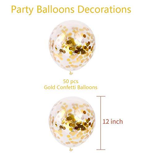 50pcs Gold Confetti Latex Balloons, 12 inch Gold Balloons with Golden Paper Dots for Graduation Wedding Birthday Baby Shower Party Decorations - Lasercutwraps Shop