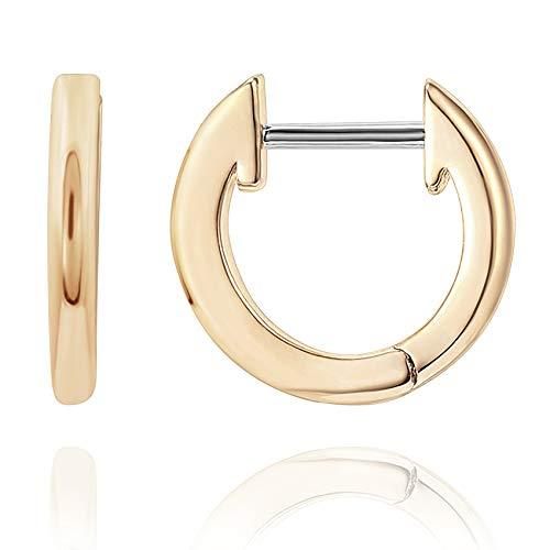 14K Yellow Gold Plated Cuff Earrings Huggie Stud | Small Hoop Earrings for Women - Lasercutwraps Shop