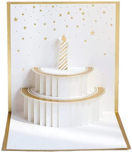 Foil Cake 3D Greeting Card Happy Birthday Handmade Birthday Gift Cute Birthday Card - Lasercutwraps Shop