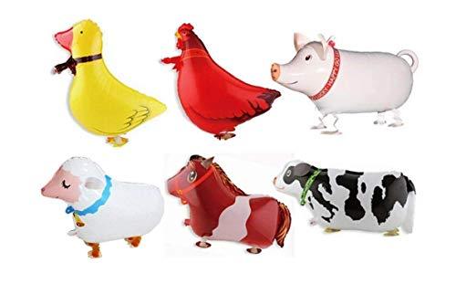 6pcs Walking Farm Animal Balloon for Kids Birthday Party Décor - Lasercutwraps Shop