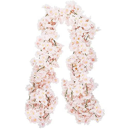 4pcs Artificial Cherry Blossom Flower Vines Hanging Silk Flowers Garland for Wedding Party Home Decor Japanese Kawaii Decor - Lasercutwraps Shop