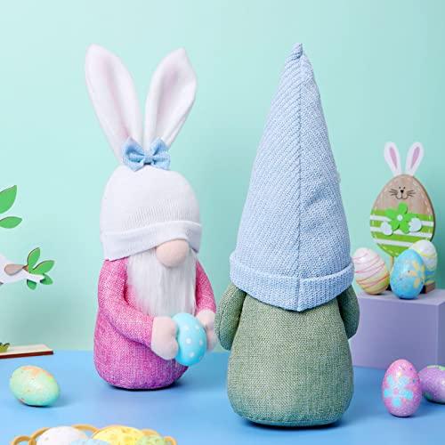 2pcs Easter Bunny Gnome Plush Doll Decoration - 12.59 Inch Handmade Swedish Tomte Spring Dollfor Easter - Lasercutwraps Shop