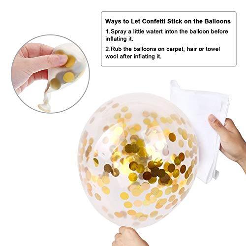 Navy Blue and Gold Confetti Balloons, 50 pcs 12 inch Pearl White and Gold Metallic Chrome Birthday Balloons for Celebration Graduation Party Balloons - Lasercutwraps Shop