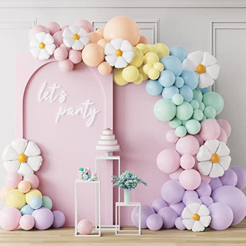 159Pcs Daisy Balloon Garland Arch Kit White Daisy Sunflower Balloons for Parties - Lasercutwraps Shop