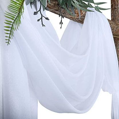 White Wedding Arch Drape Fabric 6 Yards for Wedding Ceremony Reception - Lasercutwraps Shop