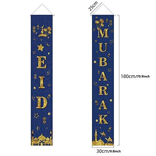 Ramadan EID Mubarak Decorations Banner,Muslim Ramadan EID Welcome Porch Sign - Lasercutwraps Shop