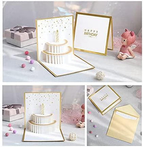Foil Cake 3D Greeting Card Happy Birthday Handmade Birthday Gift Cute Birthday Card - Lasercutwraps Shop