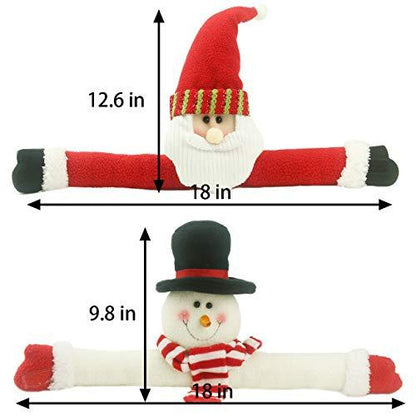 2 Pack Christmas Curtain Buckle Doll Santa & Snowman Creative Curtain Tieback Hold Back Fastener,Christmas Wine Bottle Topper for Xmas Holiday Home Window Decorations - Lasercutwraps Shop